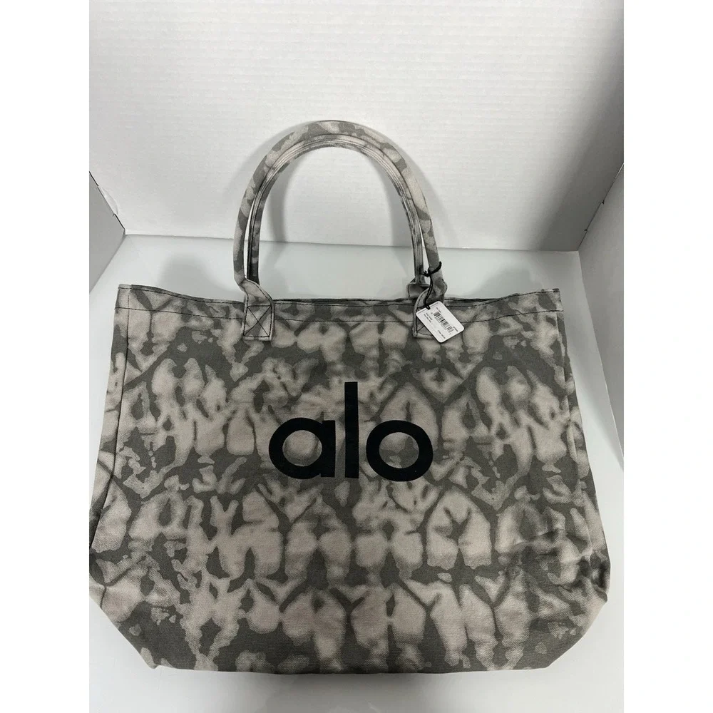 ALO Gray & White Tie Dye Yoga Bag (Large Shopping Bag) W7066R Brand New With Tag - Picture 1 of 5